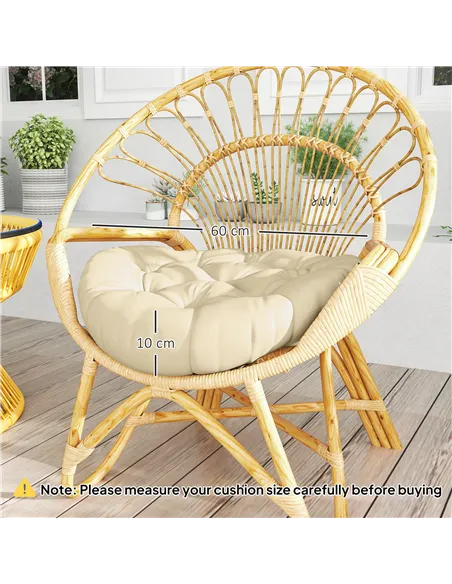 Outsunny Set of Two Φ60cm Outdoor Cushions - Beige