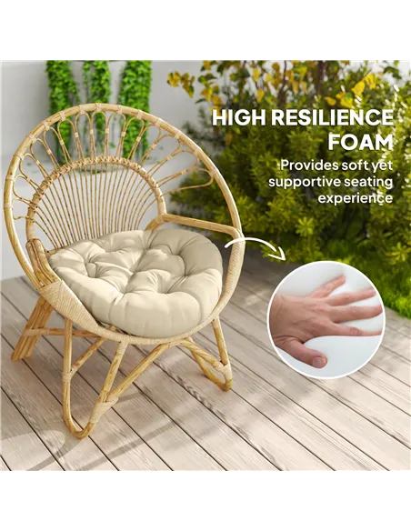 Outsunny Set of Two Φ60cm Outdoor Cushions - Beige