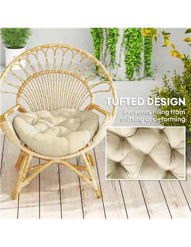 Outsunny Set of Two Φ60cm Outdoor Cushions - Beige