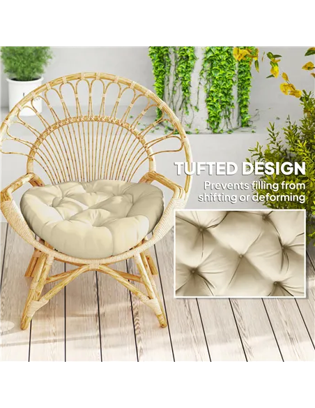 Outsunny Set of Two Φ60cm Outdoor Cushions - Beige