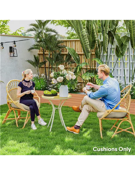 Outsunny Set of Two Φ60cm Outdoor Cushions - Beige