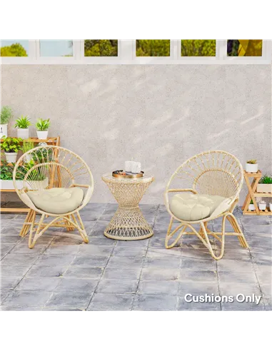 Outsunny Set of Two Φ60cm Outdoor Cushions - Beige