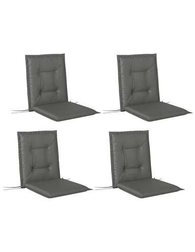 Outsunny Set of Four Padded Garden Seat Cushions - Light Grey