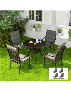 Outsunny Set of Four Padded Garden Seat Cushions - Light Grey 2