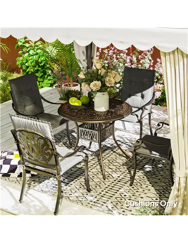 Outsunny Set of Four Padded Garden Seat Cushions - Light Grey