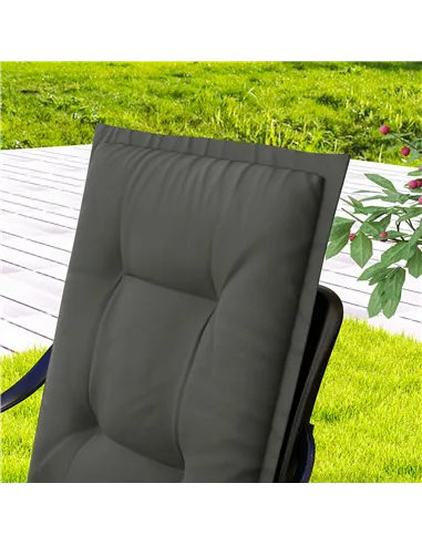 Outsunny Set of Four Padded Garden Seat Cushions - Light Grey