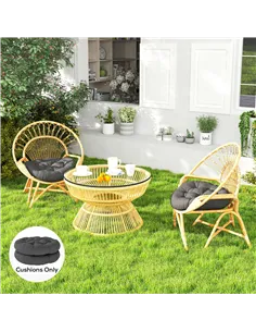 Outsunny Set of Two Φ60cm Outdoor Cushions - Dark Grey 2