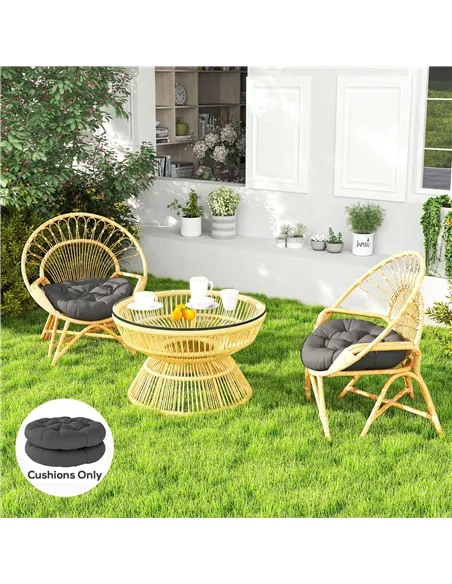 Outsunny Set of Two Φ60cm Outdoor Cushions - Dark Grey