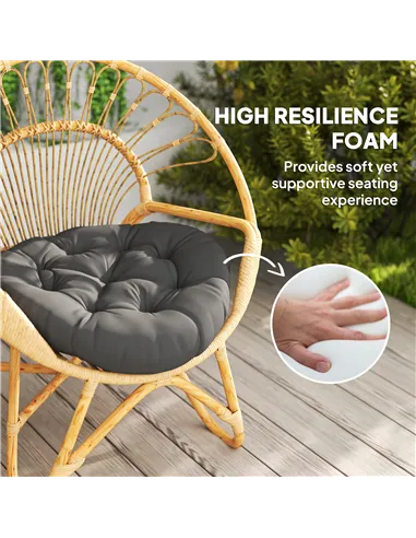 Outsunny Set of Two Φ60cm Outdoor Cushions - Dark Grey