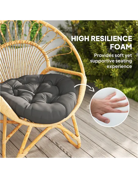 Outsunny Set of Two Φ60cm Outdoor Cushions - Dark Grey