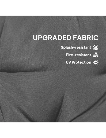 Outsunny Set of Two Φ60cm Outdoor Cushions - Dark Grey