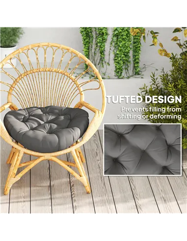 Outsunny Set of Two Φ60cm Outdoor Cushions - Dark Grey