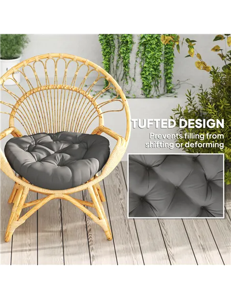 Outsunny Set of Two Φ60cm Outdoor Cushions - Dark Grey