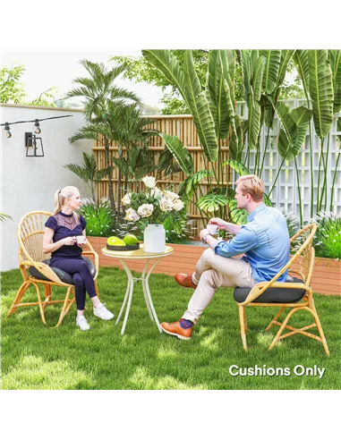 Outsunny Set of Two Φ60cm Outdoor Cushions - Dark Grey