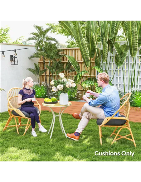 Outsunny Set of Two Φ60cm Outdoor Cushions - Dark Grey