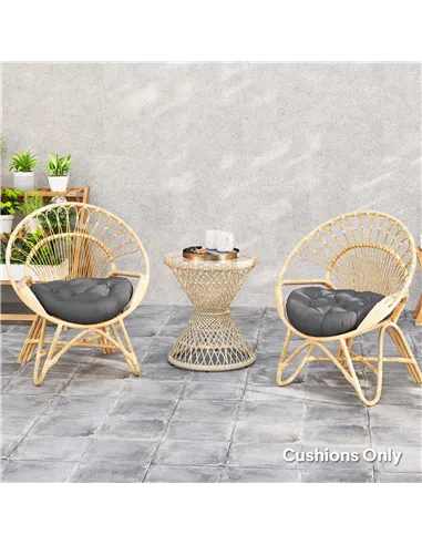 Outsunny Set of Two Φ60cm Outdoor Cushions - Dark Grey