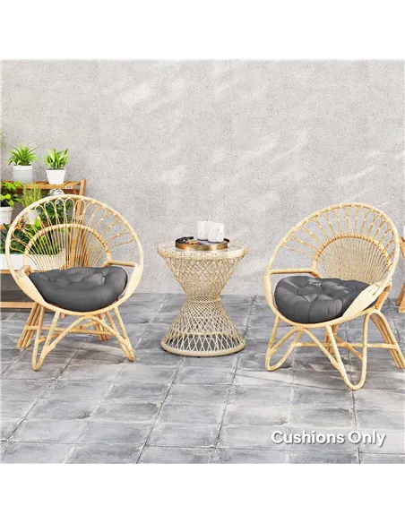 Outsunny Set of Two Φ60cm Outdoor Cushions - Dark Grey