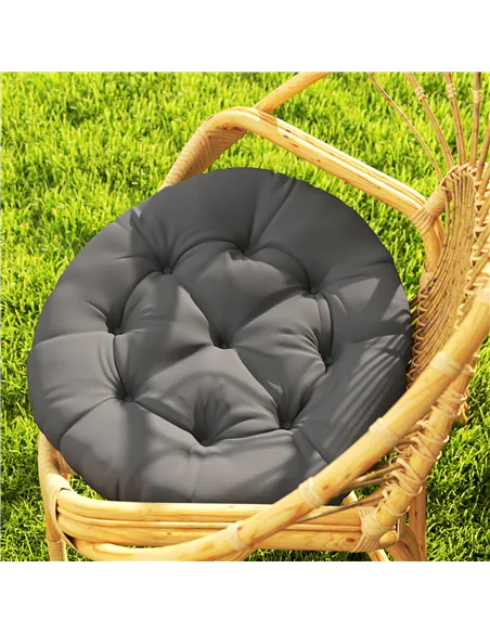 Outsunny Set of Two Φ60cm Outdoor Cushions - Dark Grey