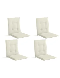 Outsunny Set of Four Padded Garden Seat Cushions - White