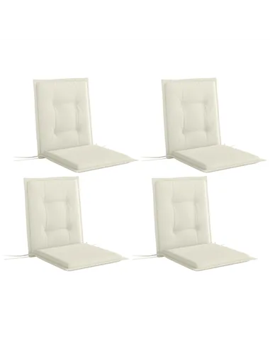 Outsunny Set of Four Padded Garden Seat Cushions - White