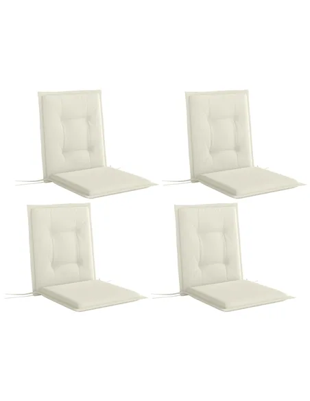 Outsunny Set of Four Padded Garden Seat Cushions - White