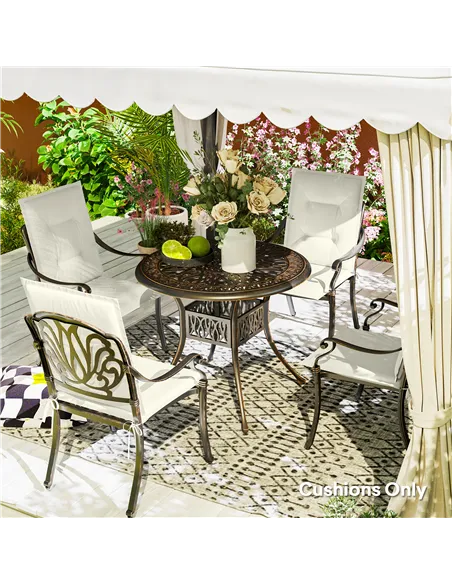 Outsunny Set of Four Padded Garden Seat Cushions - White