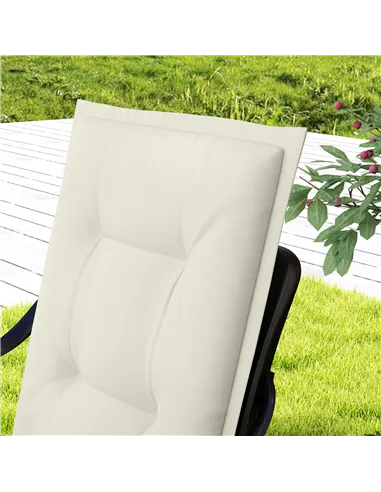 Outsunny Set of Four Padded Garden Seat Cushions - White