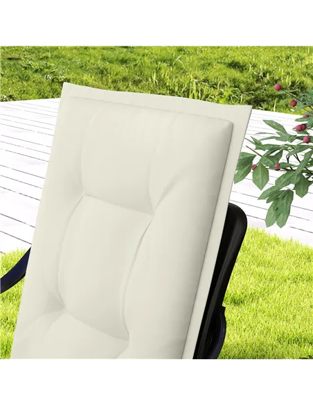 Outsunny Set of Four Padded Garden Seat Cushions - White