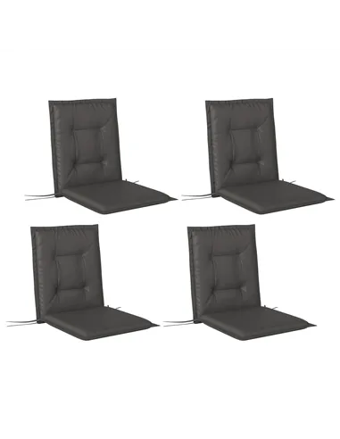 Outsunny Set of Four Padded Garden Seat Cushions - Charcoal Grey