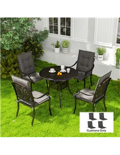 Outsunny Set of Four Padded Garden Seat Cushions - Charcoal Grey 2