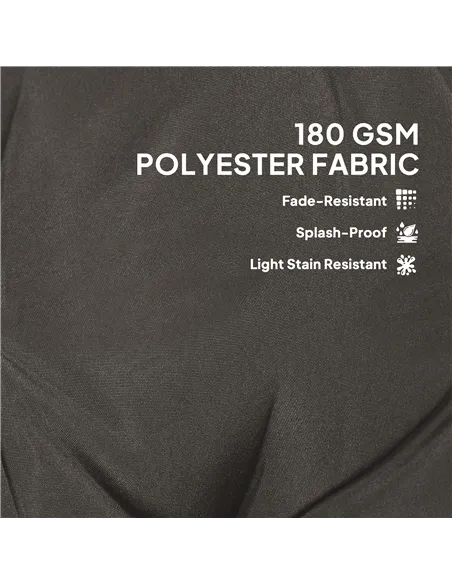 Outsunny Set of Four Padded Garden Seat Cushions - Charcoal Grey