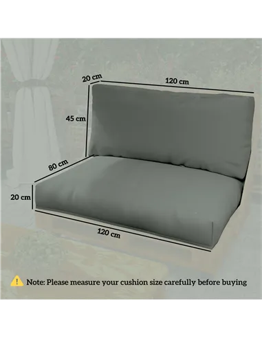 Outsunny Two Piece Seat Pallet and Back Cushions - Charcoal Grey