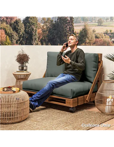 Outsunny Two Piece Seat Pallet and Back Cushions - Charcoal Grey