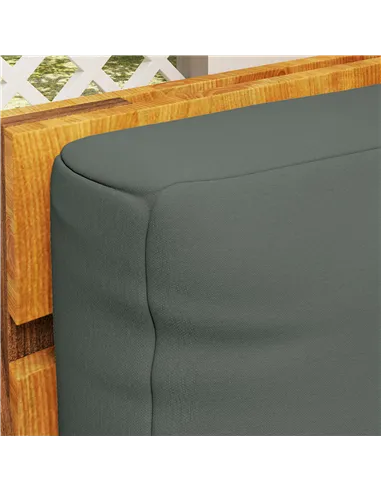 Outsunny Two Piece Seat Pallet and Back Cushions - Charcoal Grey