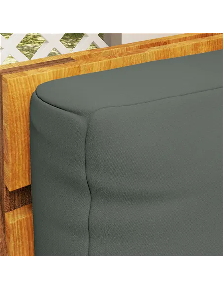 Outsunny Two Piece Seat Pallet and Back Cushions - Charcoal Grey