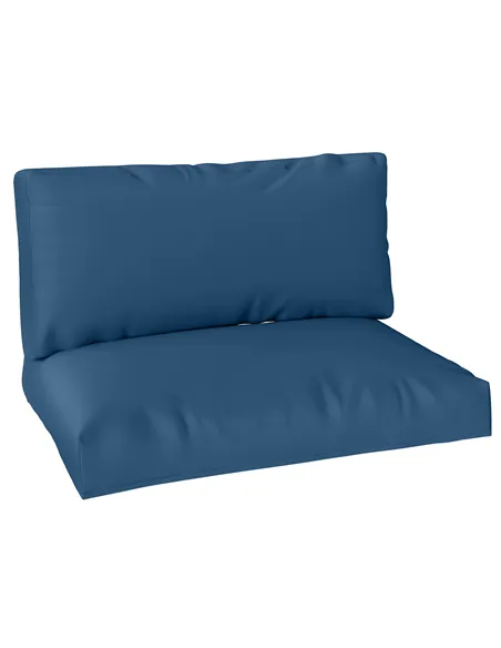Outsunny Two Piece Seat Pallet and Back Cushions - Navy Blue