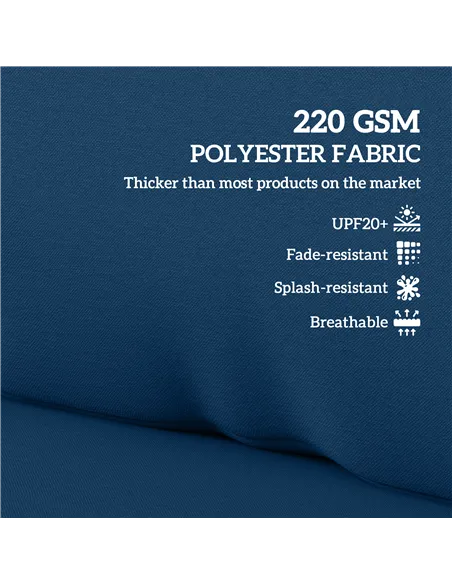 Outsunny Two Piece Seat Pallet and Back Cushions - Navy Blue