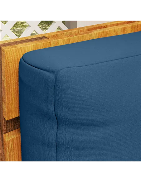 Outsunny Two Piece Seat Pallet and Back Cushions - Navy Blue