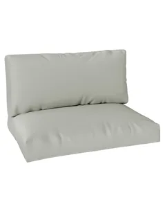 Outsunny Two Piece Seat Pallet and Back Cushions - Light Grey