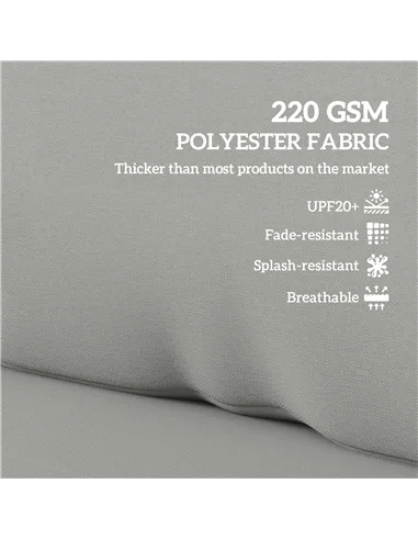 Outsunny Two Piece Seat Pallet and Back Cushions - Light Grey