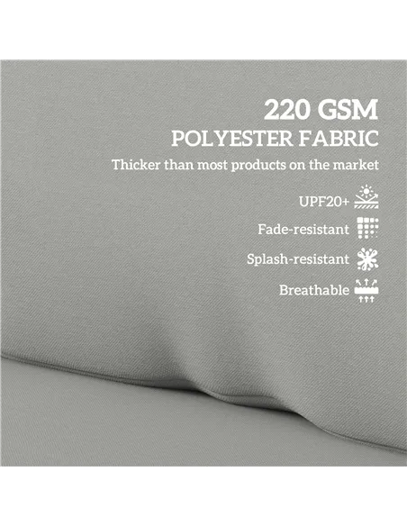 Outsunny Two Piece Seat Pallet and Back Cushions - Light Grey