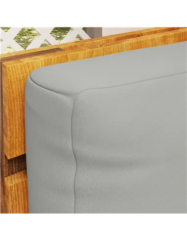 Outsunny Two Piece Seat Pallet and Back Cushions - Light Grey