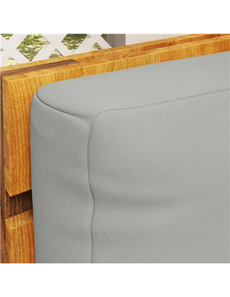 Outsunny Two Piece Seat Pallet and Back Cushions - Light Grey