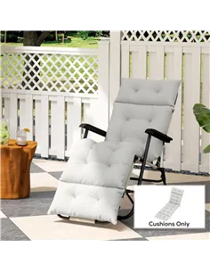 Outsunny Sun Lounger Cushions Only, 190x56x10cm Garden Lounge Chair Cushions, UPF20+ 220gsm Fabric, Thick Sunbed Replacement Pad 2