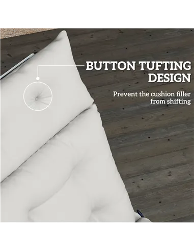 Outsunny Sun Lounger Cushions Only, 190x56x10cm Garden Lounge Chair Cushions, UPF20+ 220gsm Fabric, Thick Sunbed Replacement Pad