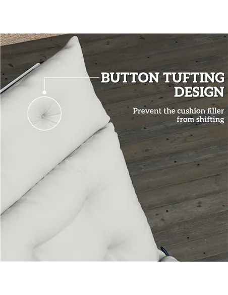 Outsunny Sun Lounger Cushions Only, 190x56x10cm Garden Lounge Chair Cushions, UPF20+ 220gsm Fabric, Thick Sunbed Replacement Pad