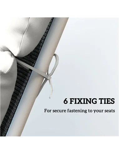 Outsunny Sun Lounger Cushions Only, 190x56x10cm Garden Lounge Chair Cushions, UPF20+ 220gsm Fabric, Thick Sunbed Replacement Pad