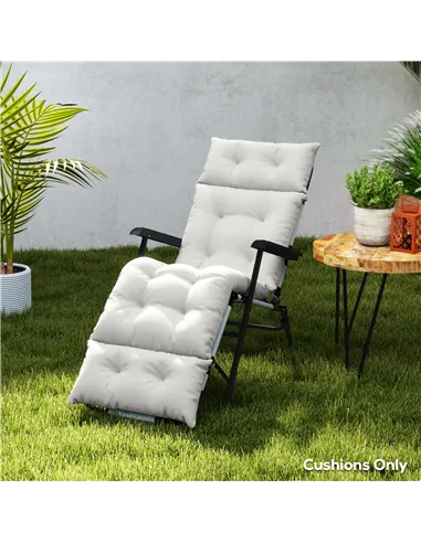 Outsunny Sun Lounger Cushions Only, 190x56x10cm Garden Lounge Chair Cushions, UPF20+ 220gsm Fabric, Thick Sunbed Replacement Pad