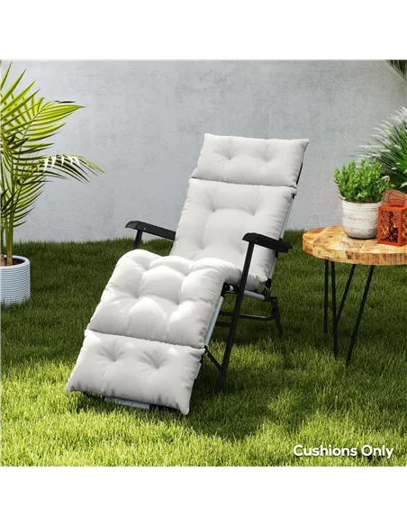 Outsunny Sun Lounger Cushions Only, 190x56x10cm Garden Lounge Chair Cushions, UPF20+ 220gsm Fabric, Thick Sunbed Replacement Pad