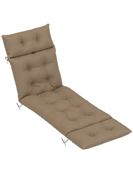 Outsunny Sun Lounger Cushions Only, 190x56x10cm Garden Lounge Chair Cushions, UPF20+ 220gsm Fabric, Thick Sunbed Replacement Pad